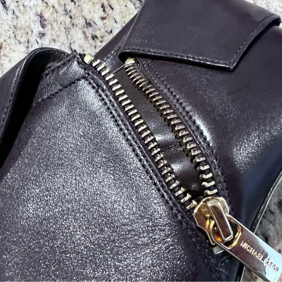 New MICHAEL Michael Kors Brown Leather Ankle Boot 8M Open Toe - Picture 7 of 14